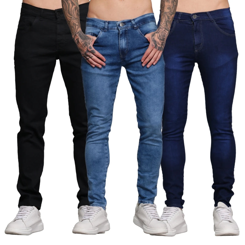 Kit 3 Calças Jeans Skinny Lycra