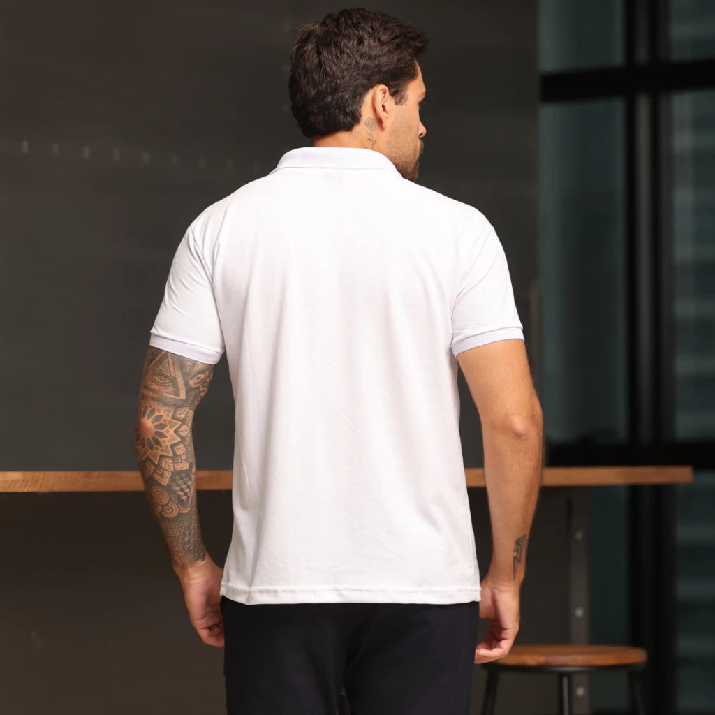 KIT - 4 Camisetas Polo (Lisas, Algodão).