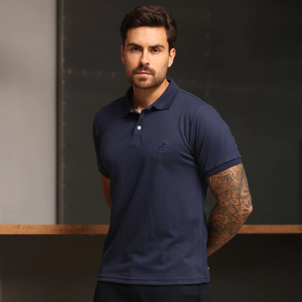 KIT - 4 Camisetas Polo (Lisas, Algodão).